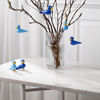 Kay Bojesen Winter Birds Liliput blue and light blue accessories, small 1.9-inch bird figures, decorative and collectible.