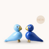 Kay Bojesen Winter Birds Liliput Blue accessories, small light blue bird figure measuring 1.9 inches, crafted in wood.