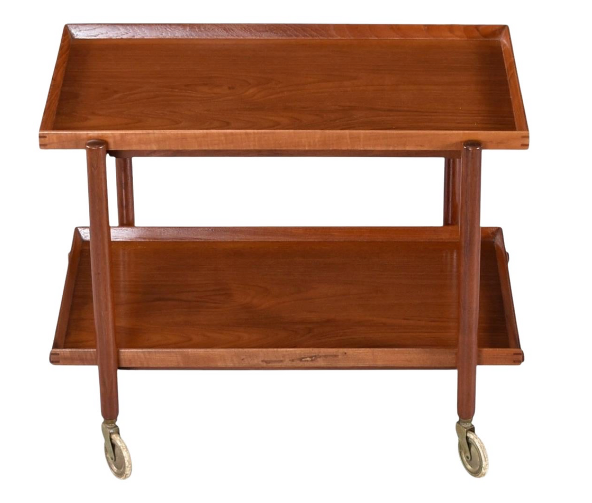 Vintage mid-Century Danish modern Scandinavian serving cart in teak by Poul Hundevad
