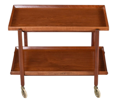 Vintage mid-Century Danish modern Scandinavian serving cart in teak by Poul Hundevad