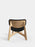 Slab Lounge Chair by Tom Dixon featuring natural brushed oak frame and black leather seat in a modern seating design