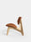Slab Lounge Chair by Tom Dixon featuring natural brushed oak frame and cognac leather upholstery, modern seating design.