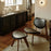 Tom Dixon Slab lounge chair with natural wood frame and brown Choko leather upholstery, showcasing modern seating design.