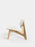 Natural wood Slab Lounge Chair by Tom Dixon with Kvadrat Elle Boucle upholstery, modern seating with sleek design and smooth textures.