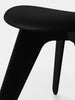 Black brushed oak Slab Ottoman by Tom Dixon featuring black leather upholstery, modern seating design with sleek, minimalist style