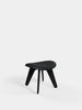 Black brushed oak Slab Ottoman by Tom Dixon with black leather seat, modern seating piece for contemporary interiors.