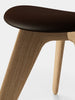 Brown leather Slab Ottoman by Tom Dixon, modern seating piece with sleek, minimalist design and sturdy construction.