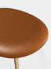 Natural brushed oak slab ottoman with cognac leather seating by Tom Dixon, modern and stylish seating furniture.