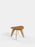 Tom Dixon Slab Ottoman with natural brushed oak base and cognac leather top, stylish seating piece with modern design.