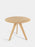 Small round Slab table by Tom Dixon with natural brushed oak surface, modern design, and sturdy wooden construction.