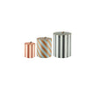 Set of three round blue storage boxes with stripe design by OYOY, versatile accessories for organizing space.