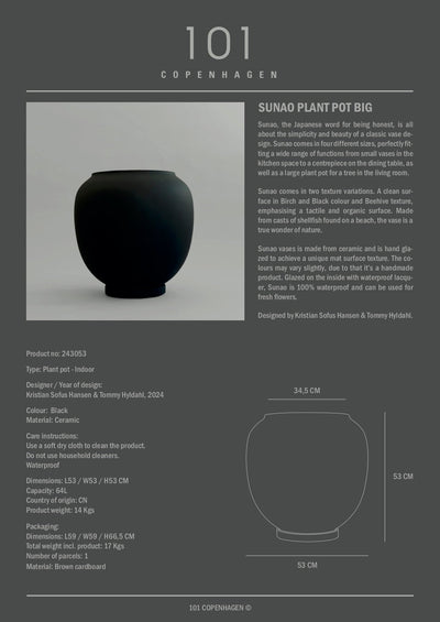 Sunao Plant Pot, Hexa - Black by 101 Copenhagen