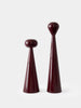 Tom Dixon Brew Mill accessory with tall, matte burgundy grinder for coffee or spices.