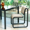 Modern Bend Goods Tube Chair with sleek metal frame and cushioned seat, perfect for contemporary seating arrangements.