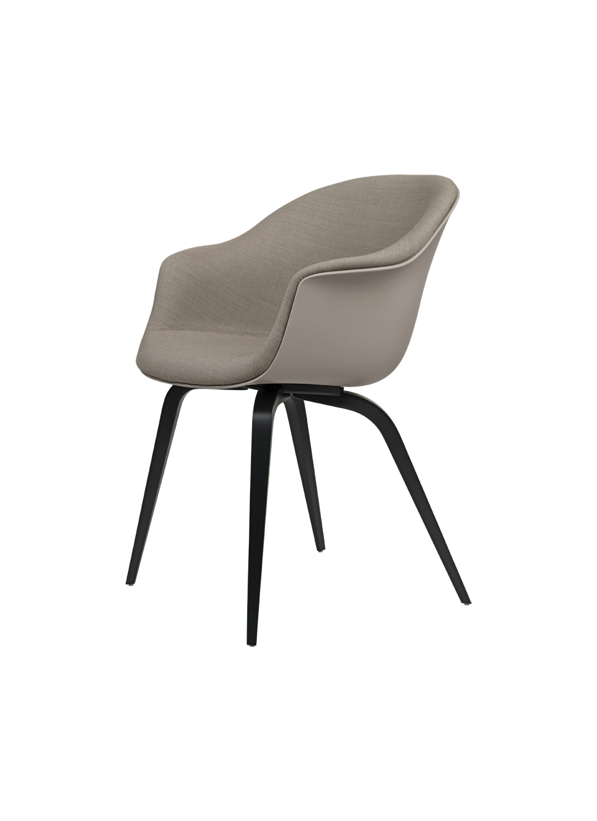 Bat Dining Chair - Front Upholstered - Wood Base by Gubi