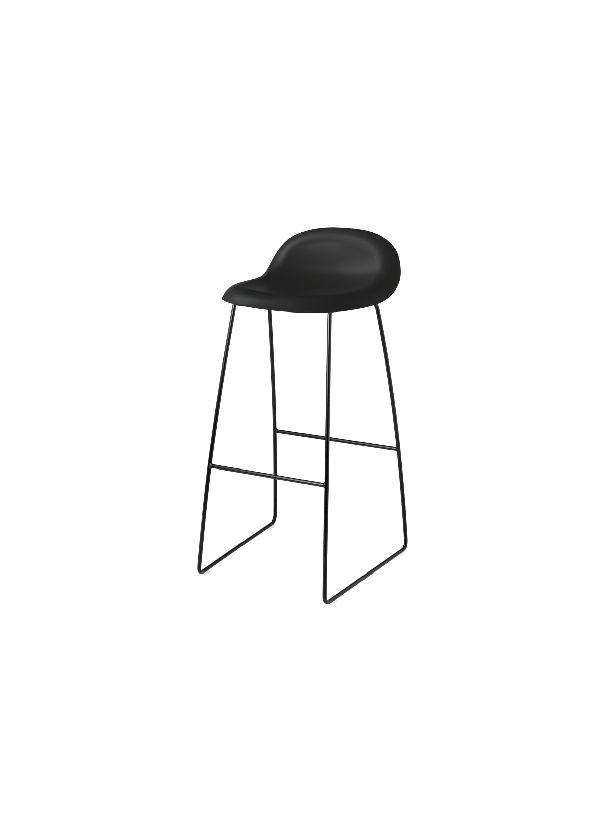 GUBI 3D Bar Stool - Un-Upholstered - Sledge Base - Plastic Shell by Gubi