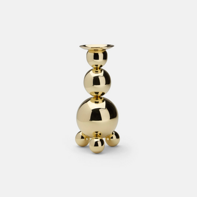 Skultuna triple ball candlestick accessory featuring three spherical holders in polished metal design.