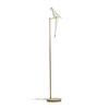 Modern Moooi Perch Floor Light with sleek, curved design and white finish standing on a wooden floor.