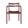 Ferm Living Boda dining chair with armrests, sleek modern seating with wooden legs and upholstered seat back.