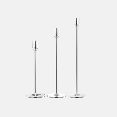 Silver plated Nattlight candlestick by Skultuna, elegant accessories with a sleek, modern design for ambient lighting.