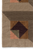 Small Lorena Canals Tessera wool rug in kaki with textured geometric pattern