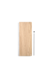 Woud Stedge floating shelf in oak and black finish, designed for stylish storage and wall display.