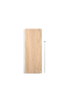 Woud Stedge floating storage shelf in oak with steel brackets, mounted on a wall for stylish organization.