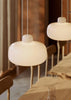 Woud Stone Pendant Glass lighting fixture hanging with a stone-shaped glass shade and minimalist design.