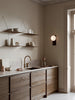 Woud Stedge floating shelf in smoked oak, 60 cm, modern storage unit with clean lines and natural wood finish.