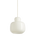 Small Woud Stone Pendant Glass lighting fixture hanging from a cord with a transparent glass shade and stone detail.