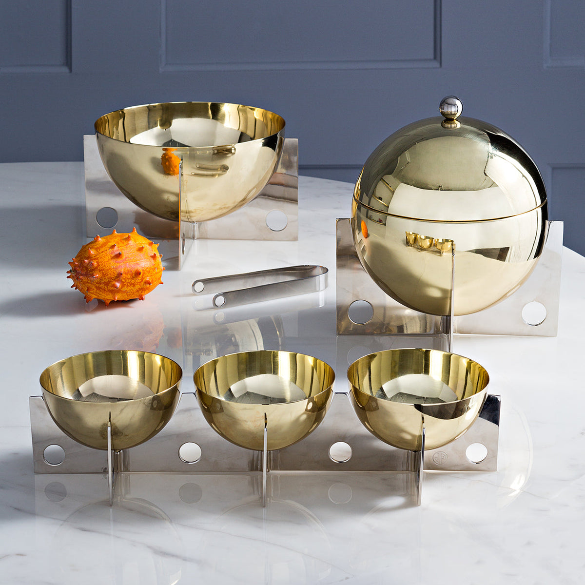 Berlin Ice Bucket & Tongs by Jonathan Adler