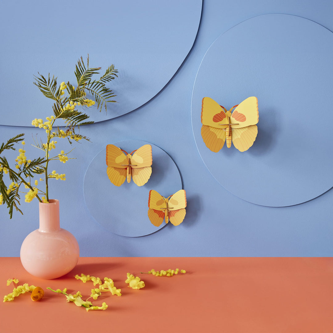 Yellow Butterflies - Set of 3 by Studio Roof