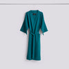 Petrol blue Waffle Bathrobe by Hay, soft textured accessories with a cozy, stylish appearance.