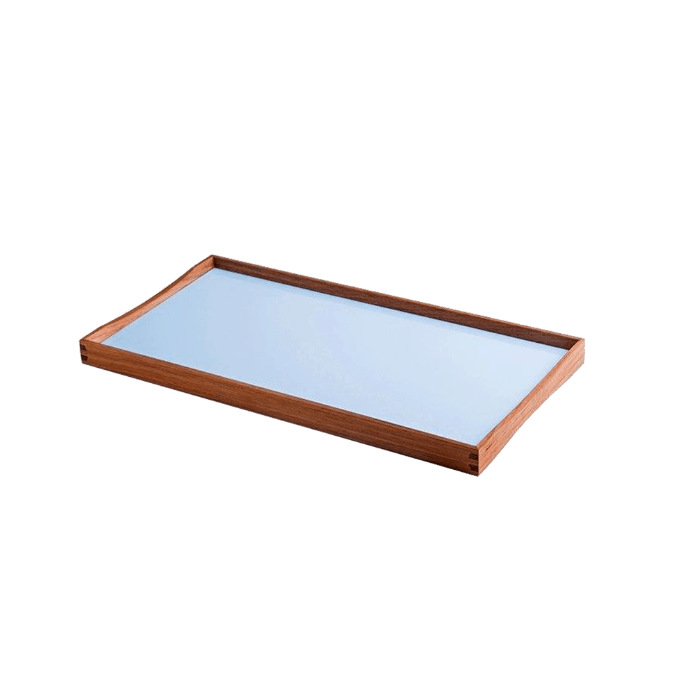 Black and blue small turning tray by Finn Juhl for Architectmade, stylish accessory with a sleek design, perfect for organizing small items.