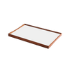 Black and blue small turning tray by Finn Juhl for Architectmade, showcasing sleek, minimalist accessory design on a wooden surface.
