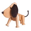 Kids playing with Oscar & Rufus wooden toy by Architectmade, featuring colorful wooden blocks and figures for imaginative play.