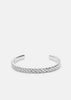 Silver plated Scale Cuff bracelet by Skultuna, featuring a textured, layered design on a sleek silver accessory.