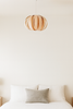 Small Ruth pendant light by Atelier Cocotte featuring a white oak and birch wood shade, ideal for modern interior lighting.