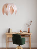 Ti-Fleur pendant light by Atelier Cocotte featuring a walnut and white ceramic flower-shaped design for elegant lighting.
