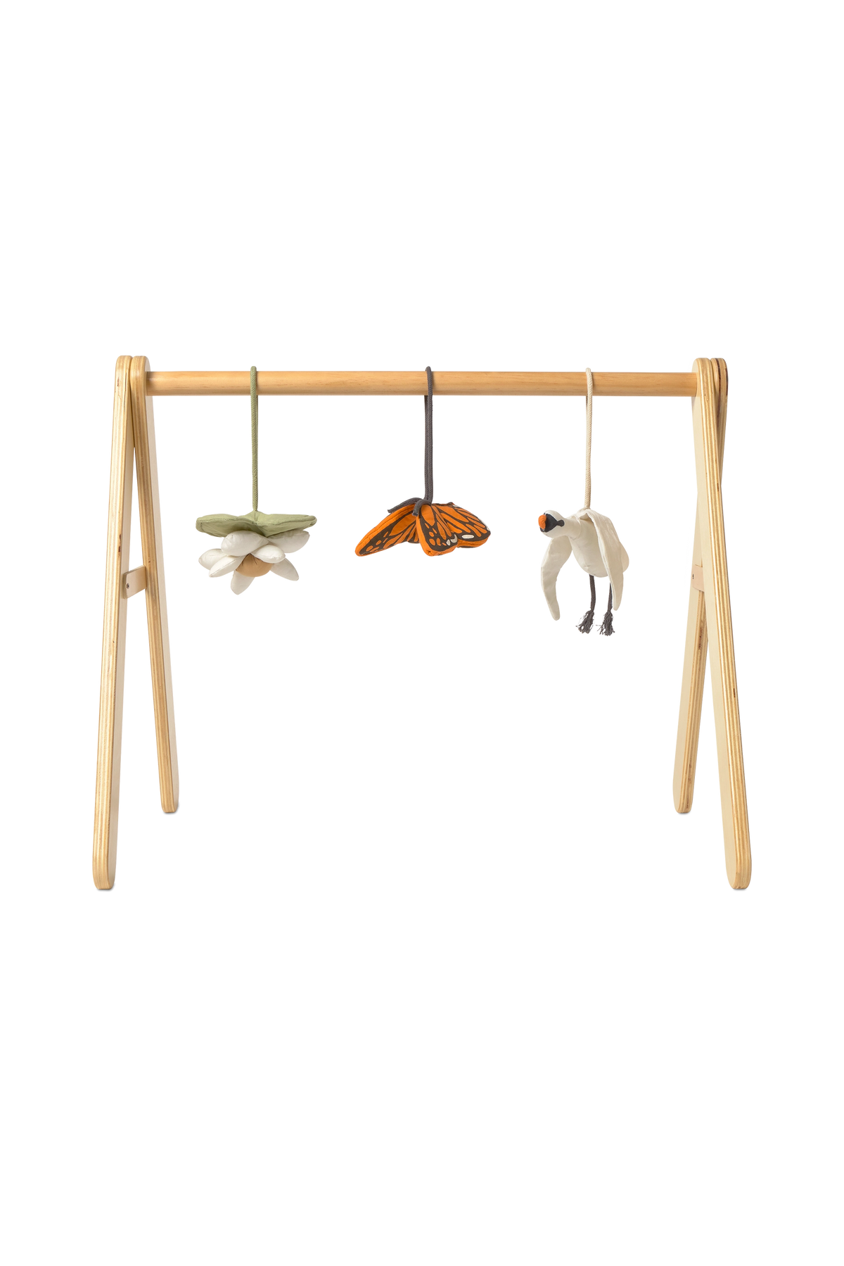 Swan Baby Gym with Set of 3 Rattle Toy Hangers by Lorena Canals