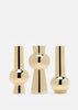 Set of three Skultuna bead vases in various sizes, featuring a modern, minimalist design with smooth, round glass beads.