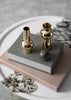 Set of three Skultuna bead vases in various sizes, featuring sleek, modern design with smooth, rounded glass beads.