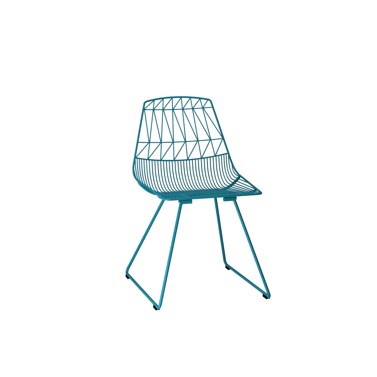 White Lucy Chair by Bend Goods, stylish modern seating with a unique wire design, made in the USA.