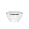White Drum Table by Bend Goods, made in the USA, showcasing a modern, round table with a sleek metal design.