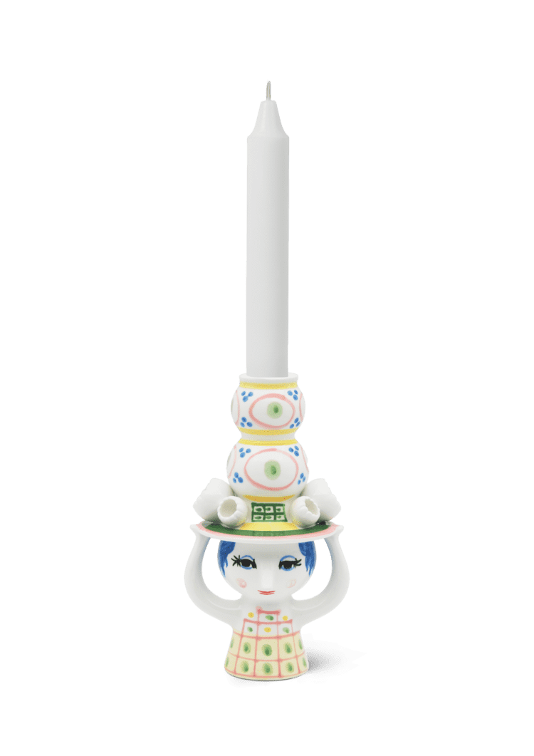 Lady with Hat Candle Holder by Bjørn Wiinblad