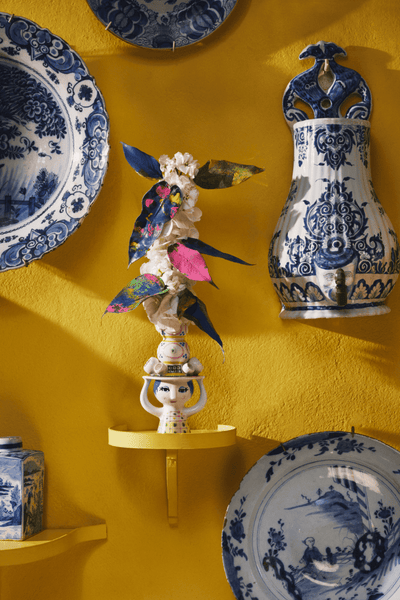 Bjørn Wiinblad Lady with Hat candle holder, decorative ceramic accessory featuring a detailed lady with a hat design.
