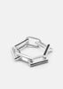 Silver plated Relier bracelet by Skultuna, showcasing a sleek, minimalist design with smooth metal finish and elegant clasp.