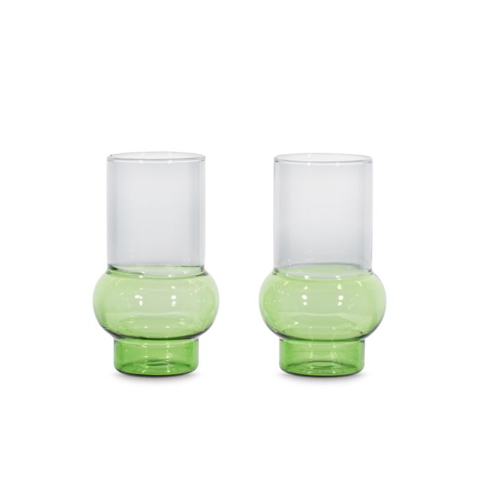 Bump Tall Glasses Green, Set of 2 by Tom Dixon
