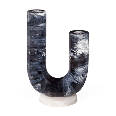 Como Double Vase - Black & White by Jonathan Adler