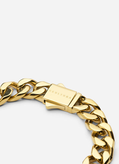 Gold plated Grande Paul Chain Bracelet by Skultuna featuring a sleek, elegant chain design for stylish accessories.